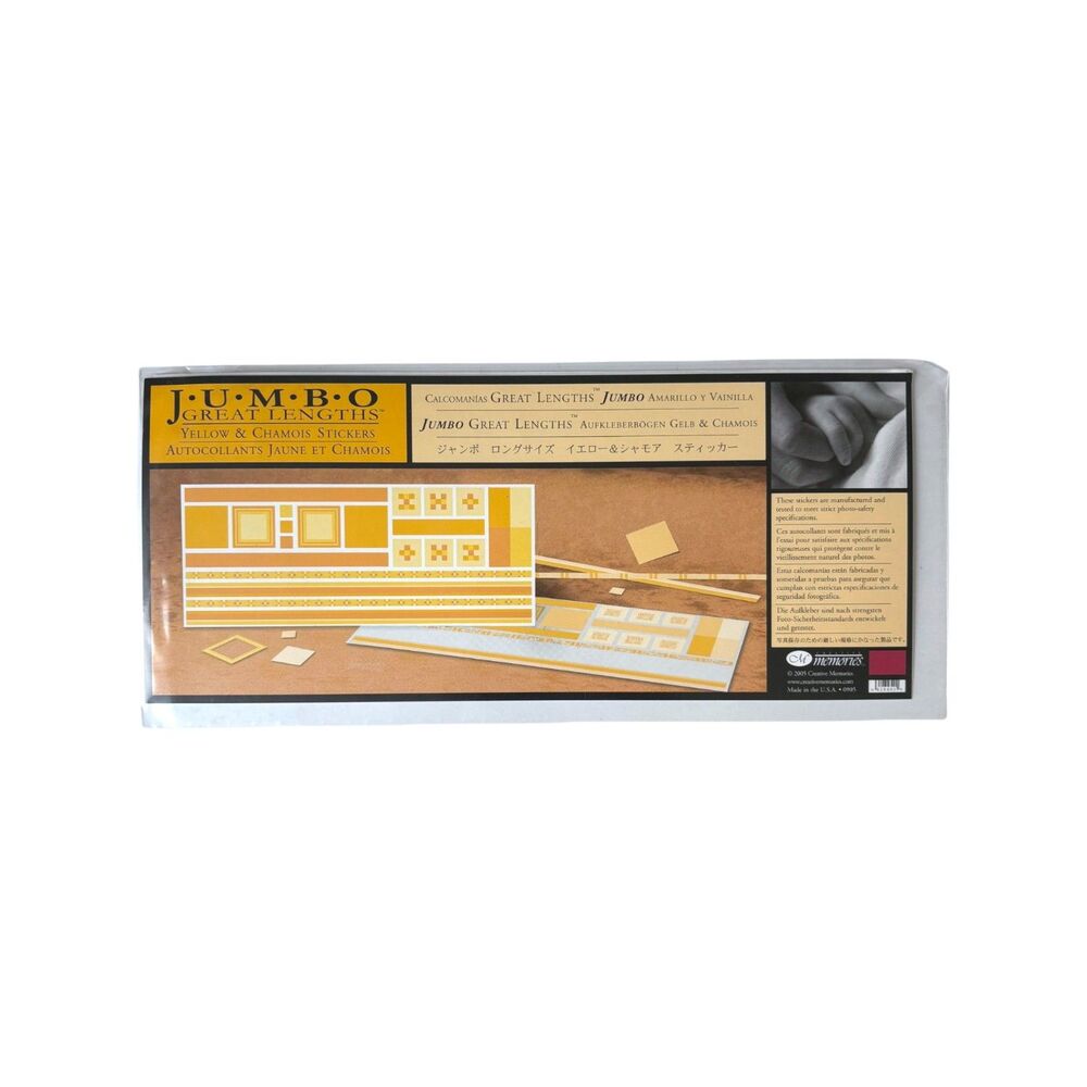 YELLOW & CHAMOIS Creative Memories Jumbo Great Lengths Stickers NEW NWT Shapes